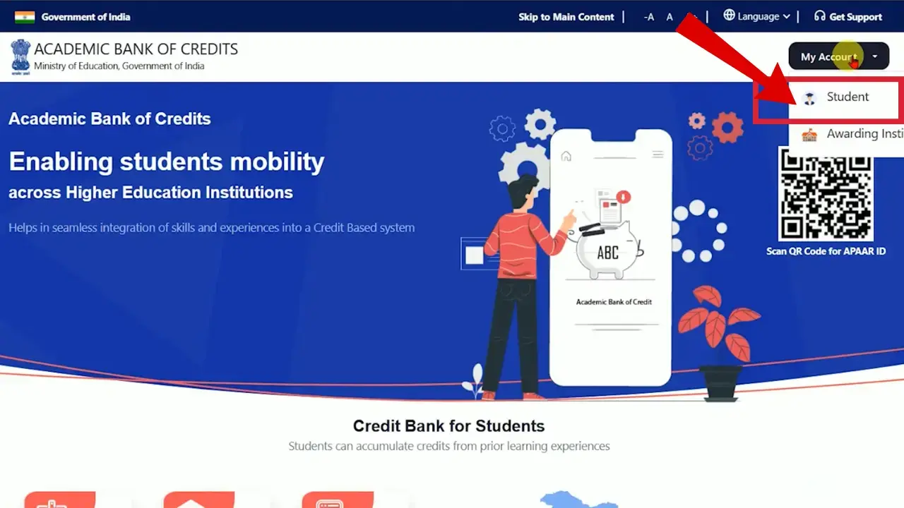An image of abc.gov.in Portal